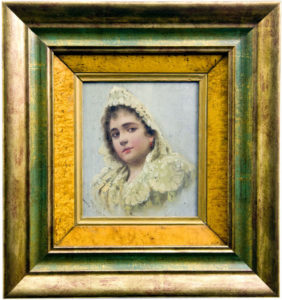 JOSÉ FLORES Y VELA. Óleo sobre tabla de caoba