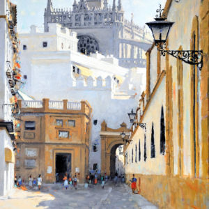 JOSÉ GONZÁLEZ GARCÍA. Óleo sobre tabla. "Postigo del Aceite".
