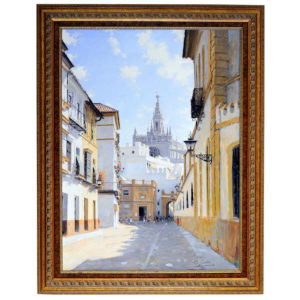 JOSÉ GONZÁLEZ GARCÍA. Óleo sobre tabla. "Postigo del Aceite".