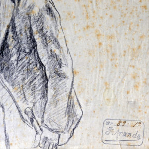 JOSÉ JIMÉNEZ ARANDA. Dibujo a lápiz y carboncillo. ""Anciano""
