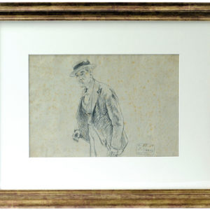 JOSÉ JIMÉNEZ ARANDA. Dibujo a lápiz y carboncillo. ""Anciano""