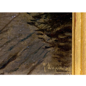 JOSÉ LUPIAÑEZ CARRASCO. Óleo sobre lienzo. "Paisaje Fluvial"