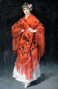 JOSÉ NIN Y TUDÓ. Óleo sobre lienzo. “Dama”