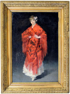 JOSÉ NIN Y TUDÓ. Óleo sobre lienzo. “Dama”