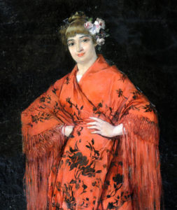 JOSÉ NIN Y TUDÓ. Óleo sobre lienzo. “Dama”