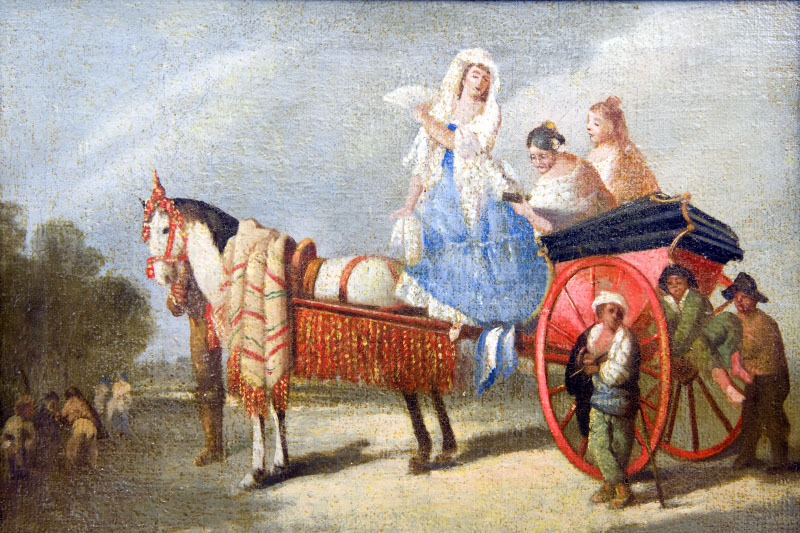 JOSÉ PADILLA. Óleo sobre lienzo. ""Damas en calesa" JOSÉ PADILLA. Óleo sobre lienzo. ""Damas en calesa"
