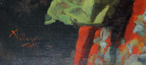JOSÉ VILLEGAS CORDERO. Óleo sobre lienzo. ""Busto de dama"