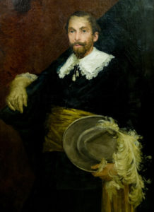 JOSÉ VILLEGAS CORDERO. Óleo sobre lienzo. ""Caballero Abanderado"