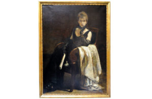 JOSÉ VILLEGAS CORDERO. Óleo sobre lienzo. ""Dama de negro"
