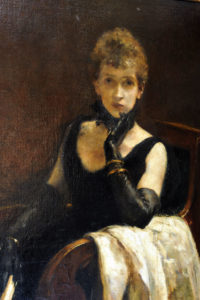 JOSÉ VILLEGAS CORDERO. Óleo sobre lienzo. ""Dama de negro"