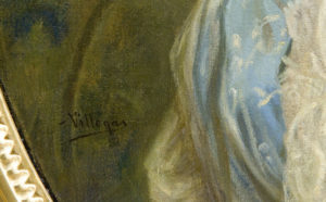 JOSÉ VILLEGAS CORDERO. Óleo sobre lienzo. ""Retrato de dama""