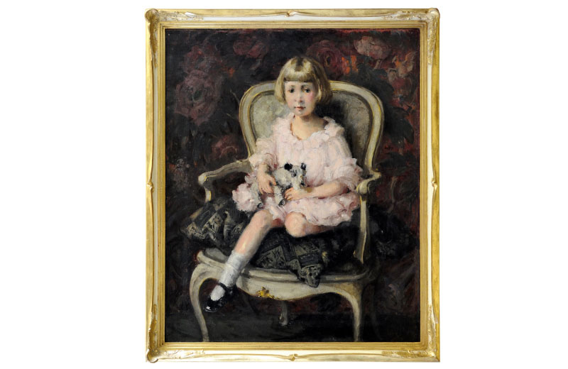 JOSÉ VILLEGAS CORDERO. Óleo sobre lienzo. ""Retrato de niña" JOSÉ VILLEGAS CORDERO. Óleo sobre lienzo. ""Retrato de niña"