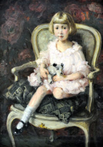 JOSÉ VILLEGAS CORDERO. Óleo sobre lienzo. ""Retrato de niña"