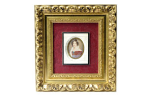 JOSEPH KARL STIELER. Miniatura pintada sobre disco de marfil.