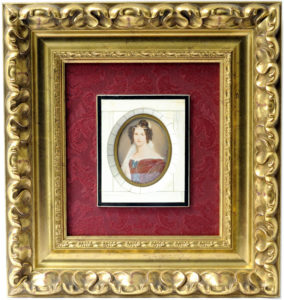 JOSEPH KARL STIELER. Miniatura pintada sobre disco de marfil.