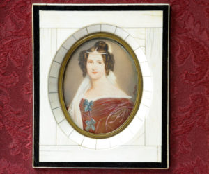 JOSEPH KARL STIELER. Miniatura pintada sobre disco de marfil.