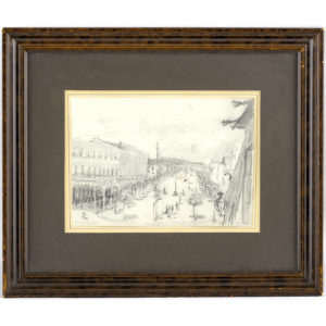 JUAN COMBA GARCÍA. Dibujo a lápiz. ""Paseo Gran Capitán de Córdoba"
