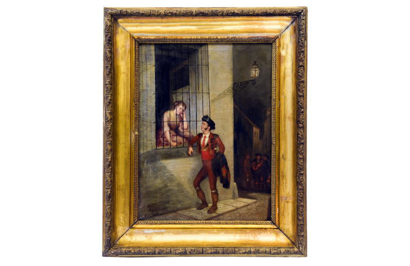 JUAN M. ESCASENA. Siglo XIX. Óleo sobre lienzo. ""Escena Costumbrista" JUAN M. ESCASENA. Siglo XIX. Óleo sobre lienzo. ""Escena Costumbrista"