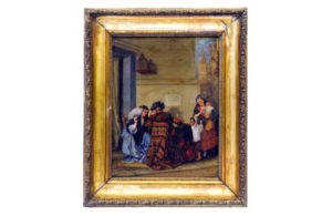 JUAN M. ESCASENA. Siglo XIX. Óleo sobre lienzo. ""Escena Costumbrista"