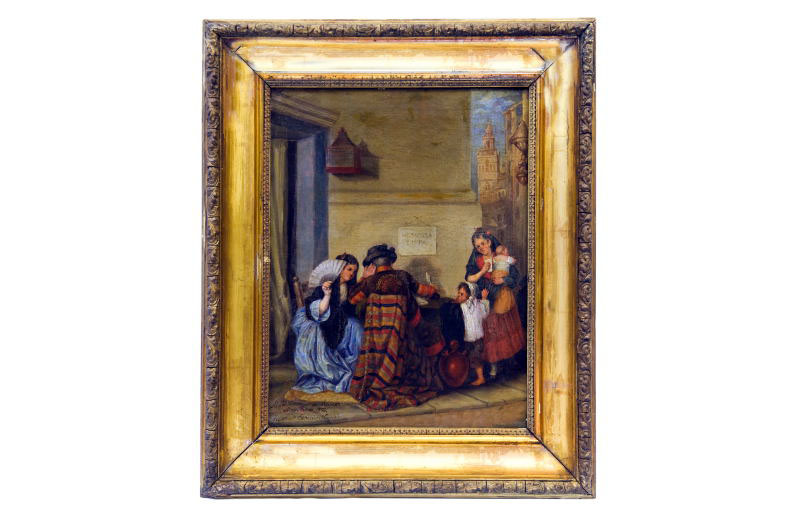 JUAN M. ESCASENA. Siglo XIX. Óleo sobre lienzo. ""Escena Costumbrista" JUAN M. ESCASENA. Siglo XIX. Óleo sobre lienzo. ""Escena Costumbrista"
