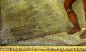 JUAN M. ESCASENA. Siglo XIX. Óleo sobre lienzo. ""Escena Costumbrista"