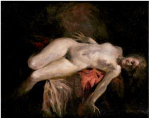 JUAN VALDÉS. Óleo sobre lienzo. "Desnudo Femenino"