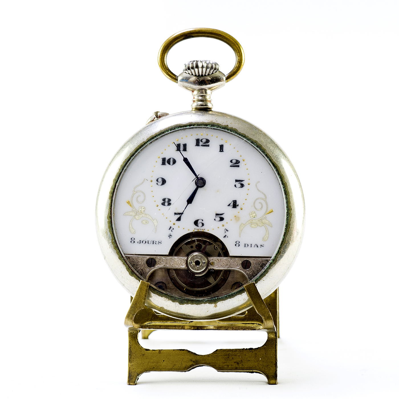 JUBIDOS (Licencia Hebdomas). Reloj de Bolsillo, Lepine, remontoir, Ocho días Cuerda. Suiza, ca. 1900