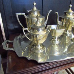 Juego de Café en plata. Orfebre Anaya. Siglo XX.