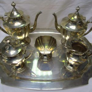 Juego de Café en plata. Orfebre Anaya. Siglo XX.