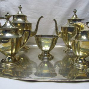 Juego de Café en plata. Orfebre Anaya. Siglo XX.