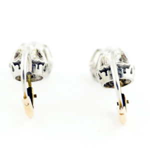 Juego de pendientes, en Oro Bicolor, con 10 Diamantes Naturales, Talla Brillante y Europea, con 1,26 ct. Total. Certificado IGE