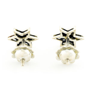 Juego de pendientes en oro blanco, con 7 Diamantes Naturales talla Brillante de 0,5 ct.