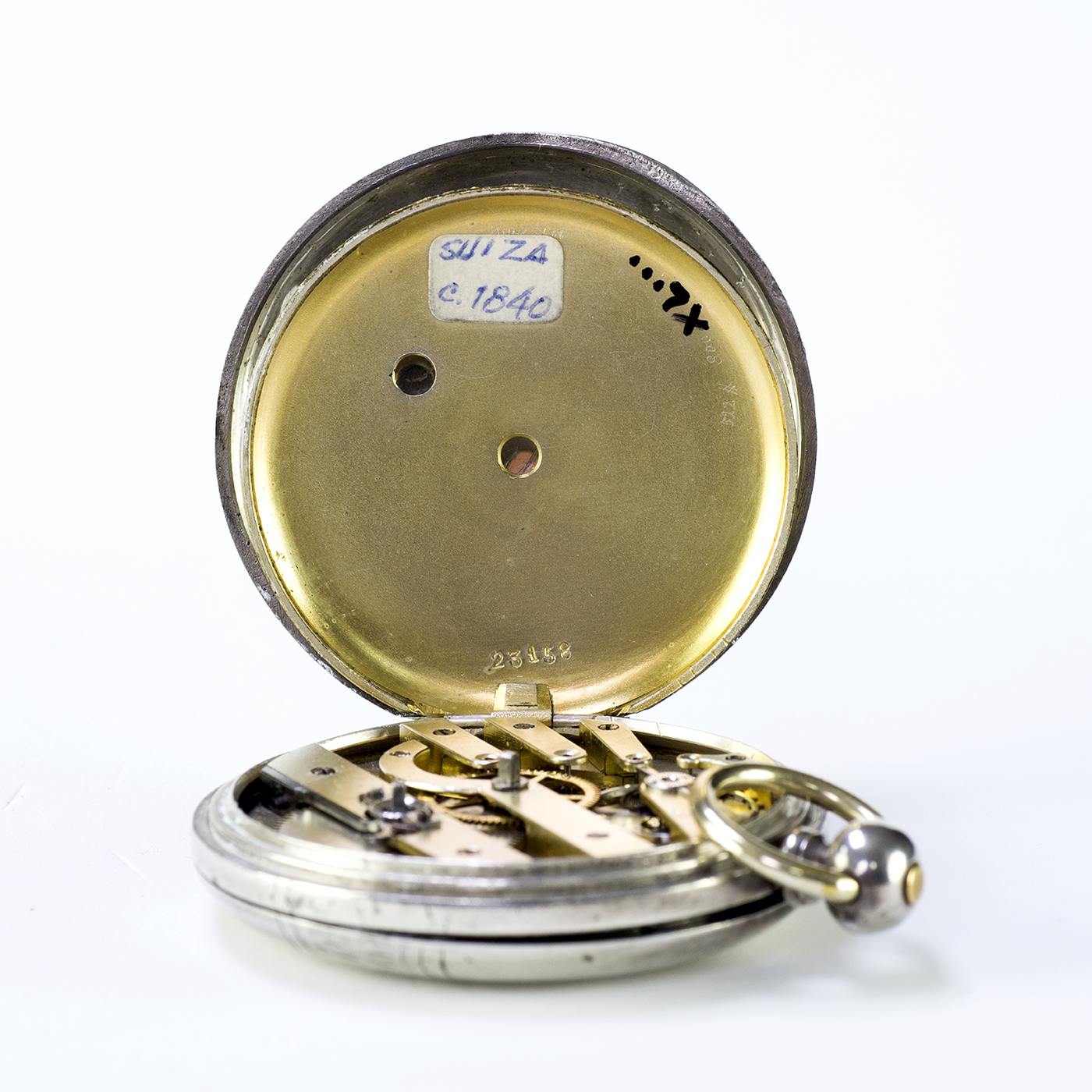 JULES HUGUENIN. Reloj de bolsillo, saboneta. Locle, Suiza, ca. 1840. JULES HUGUENIN. Reloj de bolsillo, saboneta. Locle, Suiza, ca. 1840.