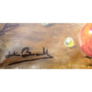 JULIO BORRELL Y PLÁ. Óleo sobre lienzo. "Bodegón".