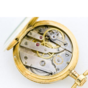 L.Anduiza. Reloj de bolsillo-colgar, lepine y remontoir. Oro 18k. Ca. 1900.