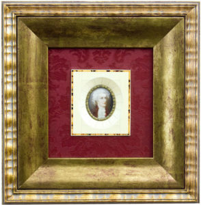L.C. (Siglo XIX). MINIATURA PINTADA SOBRE DISCO DE MARFIL