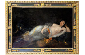 LEONARDO ALENZA Y NIETO. Óleo sobre lienzo. ""Maja desnuda"