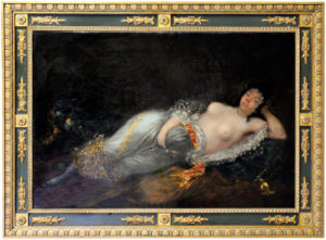 LEONARDO ALENZA Y NIETO. Óleo sobre lienzo. ""Maja desnuda"