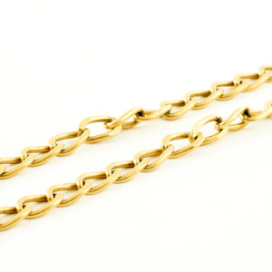 Leontina para Reloj de Bolsillo, Barbada, en Oro de 18k.