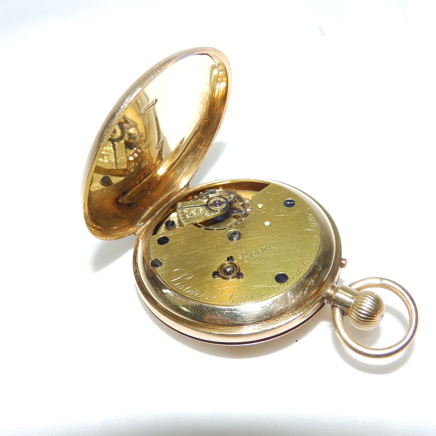 Lister & Sons, Newcastle. Reloj de Bolsillo para señora, media saboneta, remontoir. Ca. 1840 Lister & Sons, Newcastle. Reloj de Bolsillo para señora, media saboneta, remontoir. Ca. 1840