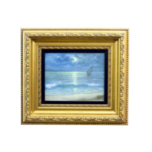 LOLA GÓMEZ GIL. Óleo sobre lienzo. "Marina nocturna".