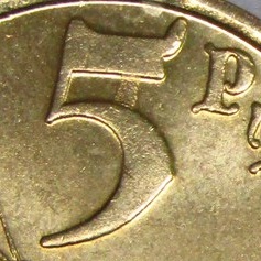Lote de dos monedas de 5 pesetas ,1993, Jacobeo. Una, variante cuño 5. SC.
