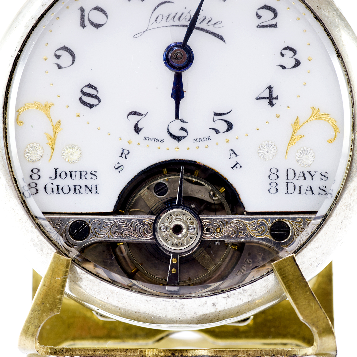 LOUISINE (Suiza). Reloj de Bolsillo, lepine, remontoir, "Ocho Días Cuerda". Ca. 1900 LOUISINE (Suiza). Reloj de Bolsillo, lepine, remontoir, "Ocho Días Cuerda". Ca. 1900