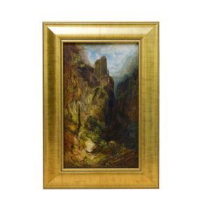 LUIS RIGALT Y FARRIOLS. Óleo sobre lienzo. "Acantilado".
