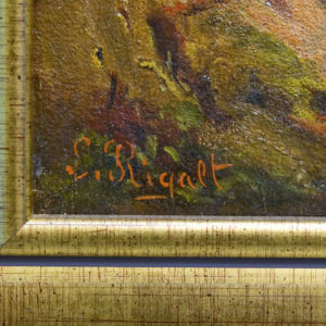 LUIS RIGALT Y FARRIOLS. Óleo sobre lienzo. "Acantilado".
