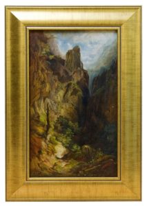 LUIS RIGALT Y FARRIOLS. Óleo sobre lienzo. "Acantilado".