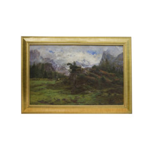 LUIS RIGALT Y FARRIOLS. Óleo sobre lienzo. "Paisaje montañoso".