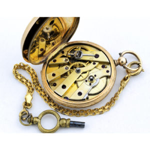 M. Barry (Geneve). Reloj de bolsillo-colgar, saboneta. Oro 14k. Ca. 1880.