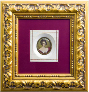 M. STIELER (Siglo XIX). MINIATURA SOBRE PLACA OVAL DE MARFIL.