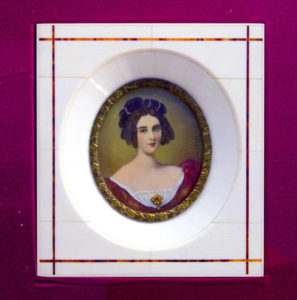 M. STIELER (Siglo XIX). MINIATURA SOBRE PLACA OVAL DE MARFIL.